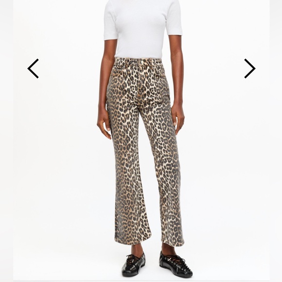 Ganni Denim - Leopard Print Flare Pants